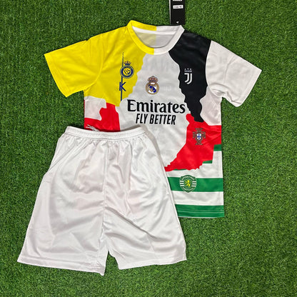Cristiano Ronaldo #cr7 GOAT Combo All Teams Special Kids Jersey KinderTrikot Maillot Enfant Soccer Shirt