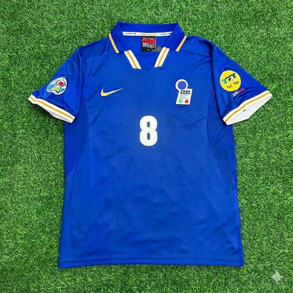 Antonio Conte #8 Italy EURO 1996 Blue Retro Soccer Kit Jersey Trikot Maglia Shirt