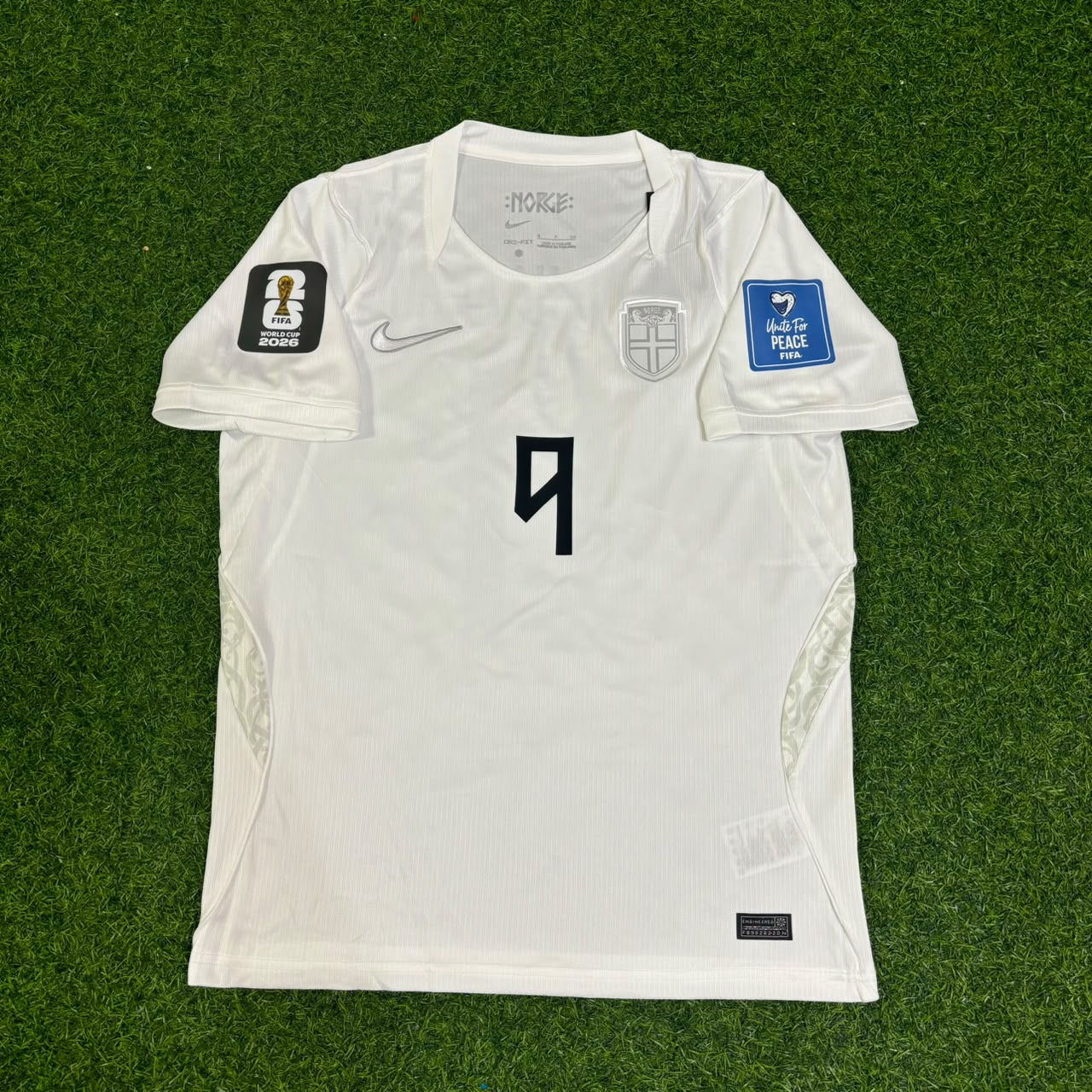 Erling Braut Haaland #9 Norway 2026 World Cup White Football Jersey