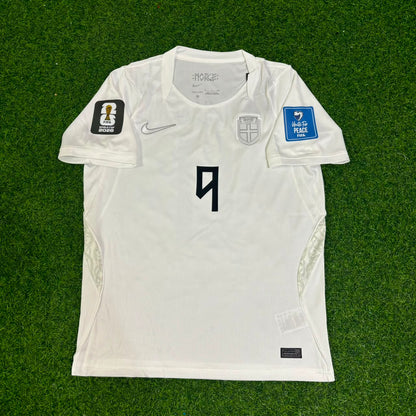 Erling Braut Haaland #9 Norway 2026 World Cup White Football Jersey