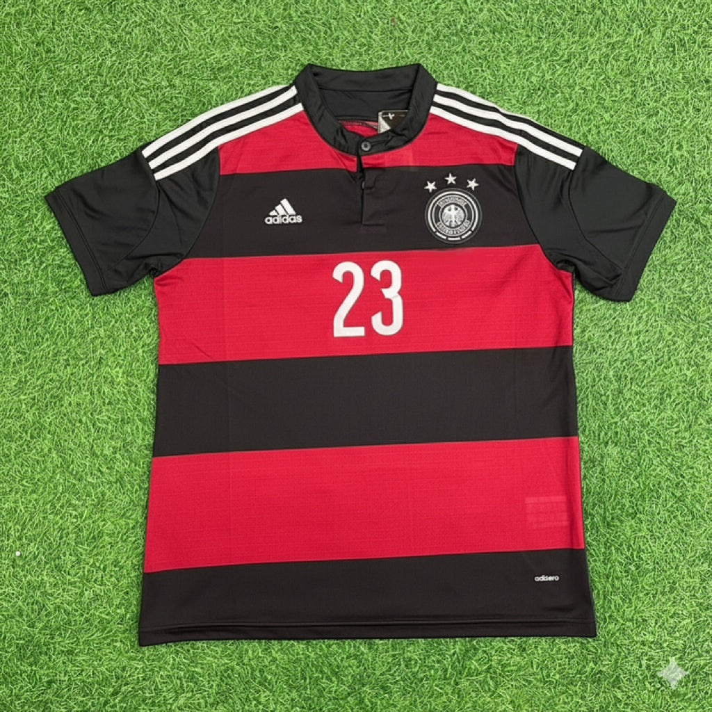 Mario Gomez Germany Deutschland 2014 World Cup Brazil Black Red Retro Jersey Trikot Soccer Shirt