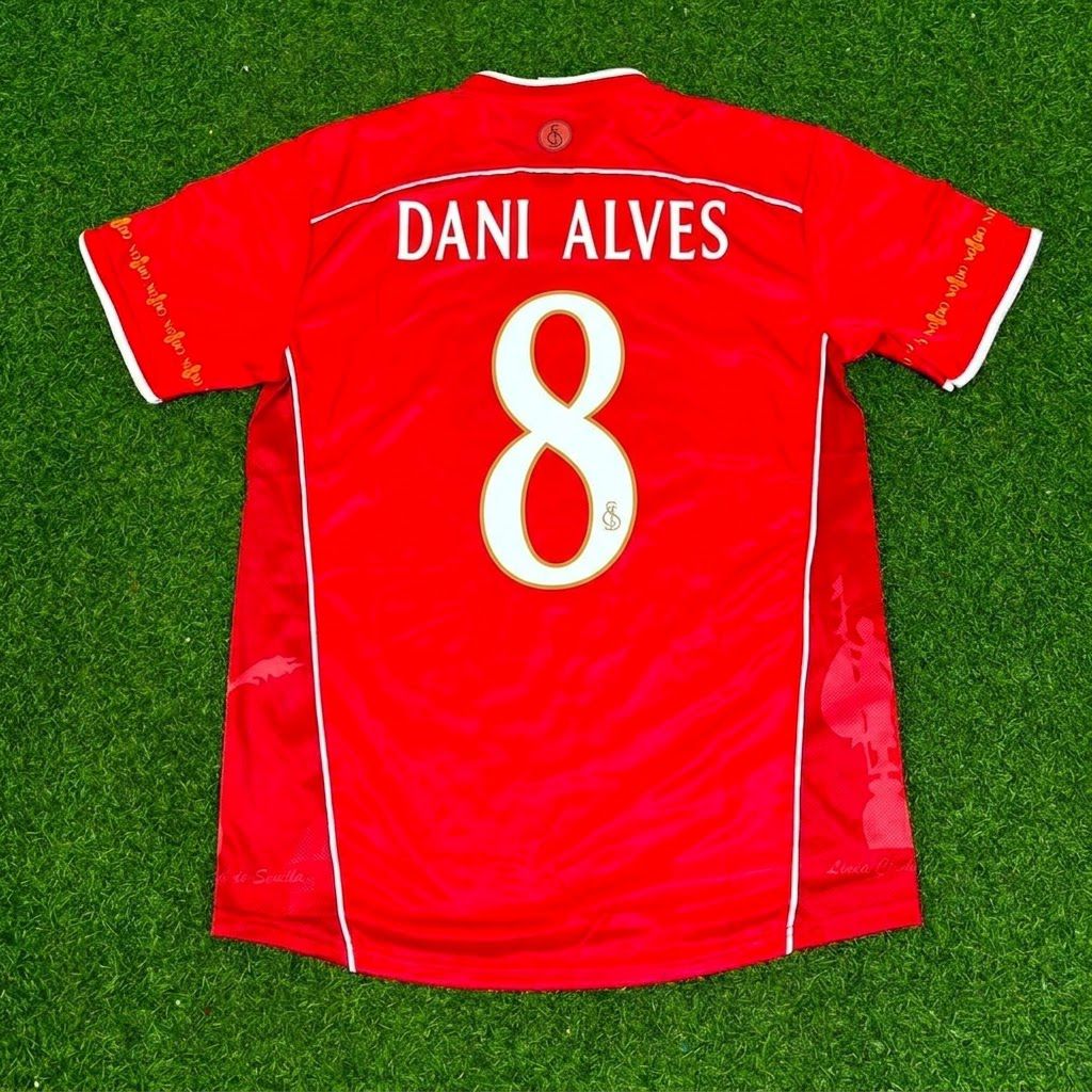 Dani Alves Sevilla 2003/2004 Red Home Retro Football Jersey Kit