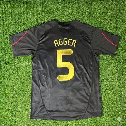 Daniel Agger – Liverpool 2009-10 Black Retro Kit Jersey – | Trikot | Maillot Soccer Shirt
