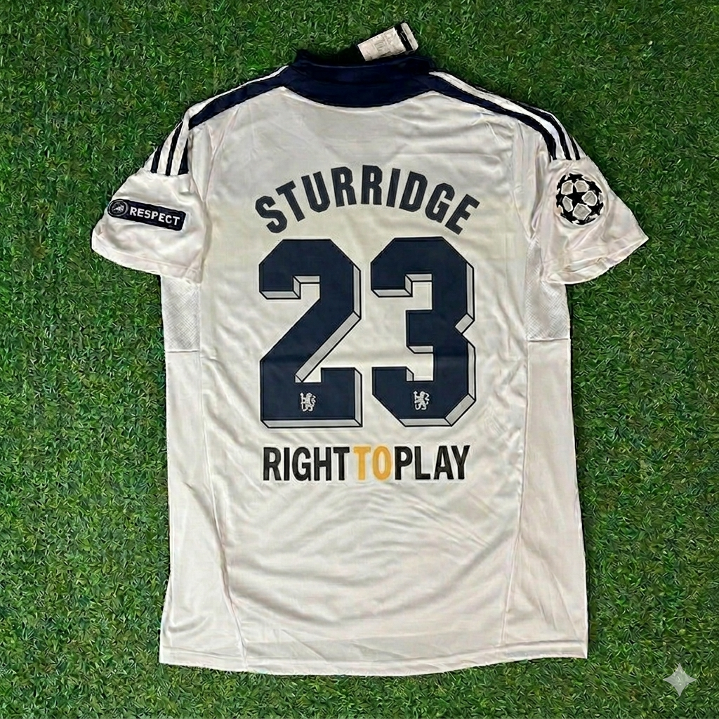 Daniel Sturridge #23 Chelsea 2011 2012 Champions League White Yellow Retro Jersey Trikot
