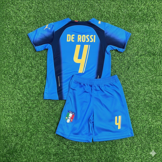 Daniel De Rossi 4- Italy 2006 World Cup Final Retro Kids Jersey Maillot Kinder Trikot Maglia Soccer Shirt