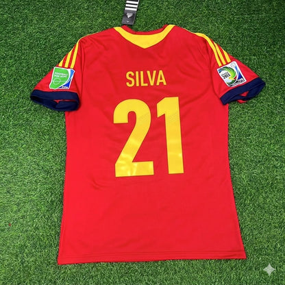 David Silva Spain 2013 Confederations Cup Retro Jersey Trikot