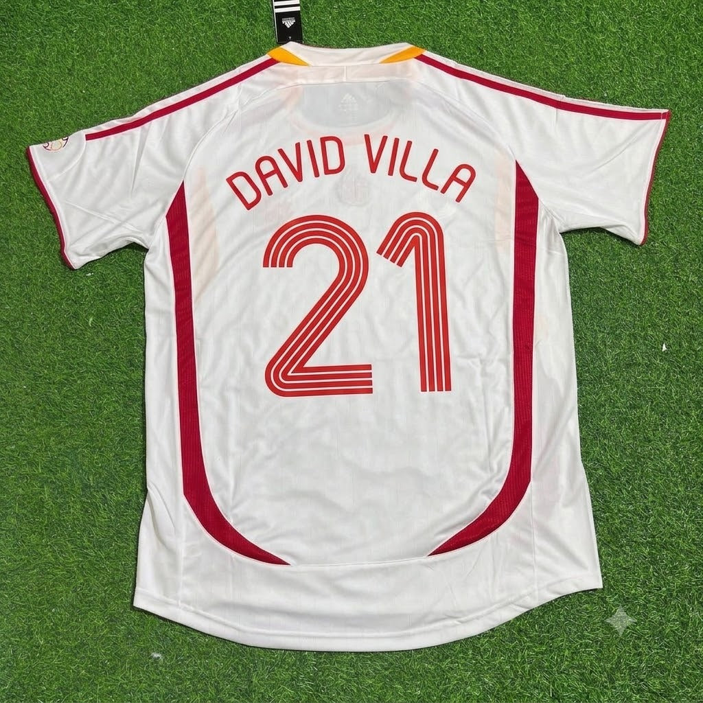 David Villa Spain 2006 World Cup White Retro Jersey Trikot Maillot Camiseta