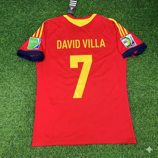 David Villa Spain 2013 Confederations Cup Retro Jersey Trikot