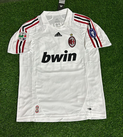 David Beckham 2009 AC Milan White Retro Jersey Maillot Trikot Maglia Soccer Shirt