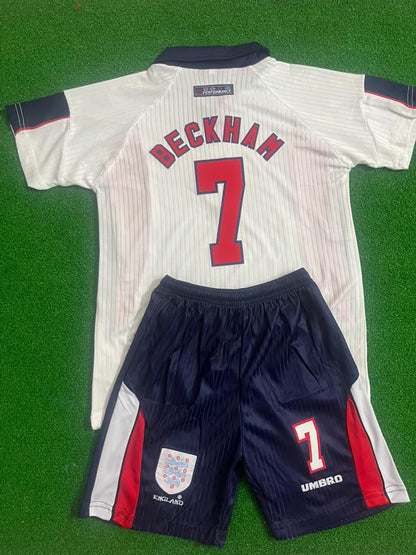 David Beckham England 1998 Home Kids Kit – Kit Jersey for Children – | KinderTrikot | Maillot Enfant Soccer Shirt