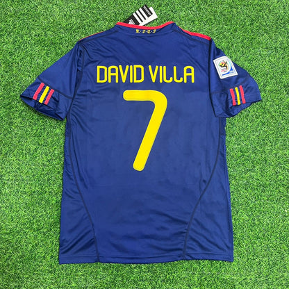 David Villa #7 - Spain Away 2010 World Cup Final Retro Jersey Trikot Maillot Camiseta