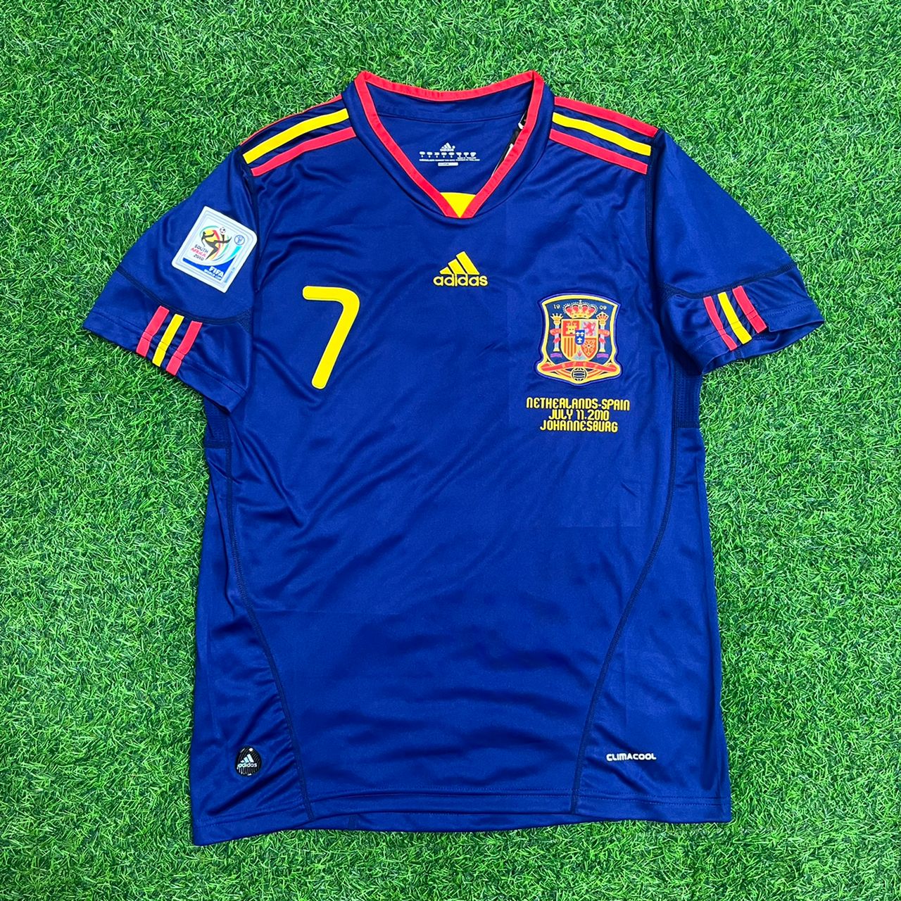 David Villa #7 - Spain Away 2010 World Cup Final Retro Jersey Trikot Maillot Camiseta