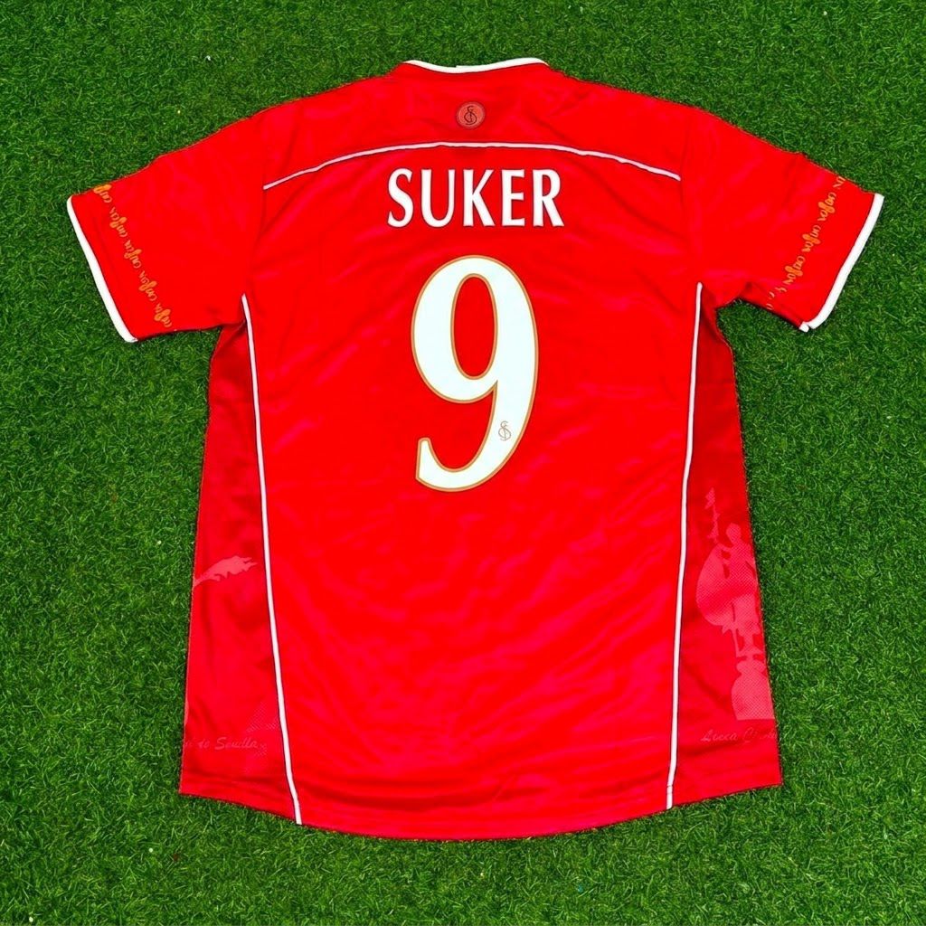 Davor Suker Sevilla Red Home Special Retro Football Jersey Kit