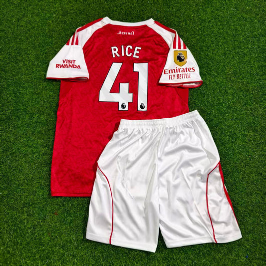 Declan Rice Arsenal Home Kids New Season 2026 Jersey Kit Soccer Trikot Maillot Maglia