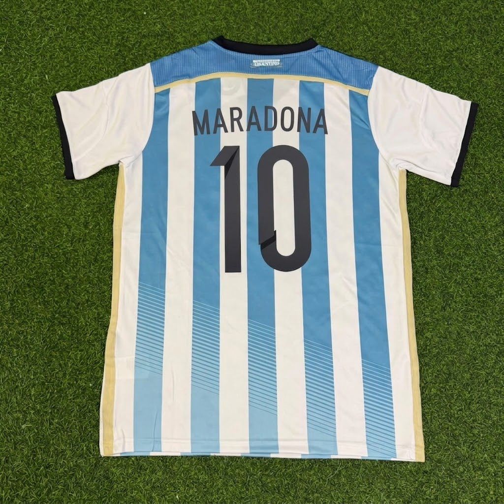 Diego Armando Maradona Argentina Special Home Retro Jersey Trikot Soccer Shirt