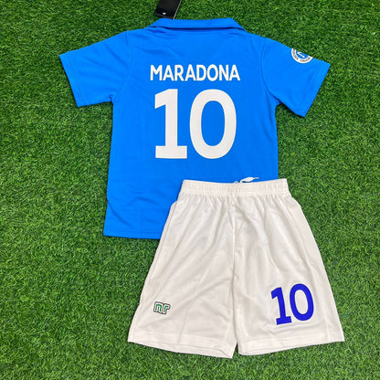 Diego Maradona Napoli Home Kids Kit – Kit Jersey for Children – | KinderTrikot | Maillot Enfant Soccer Shirt