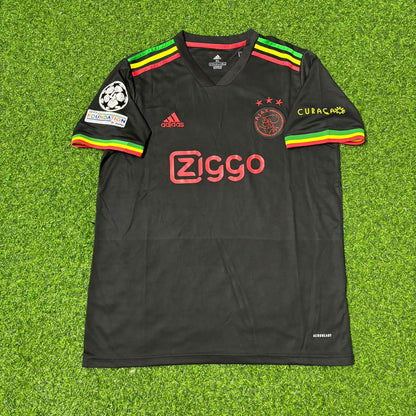 Dušan Tadić Ajax 2021-2022 Kit de maillot de football rétro noir édition Bob Marley
