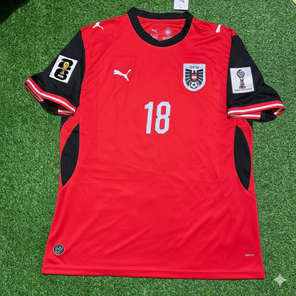 Romano Schmid 18- Austria 2026 World Cup Kit Jersey Trikot Maillot