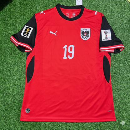 Christoph Baumgartner 19- Austria 2026 World Cup Kit Jersey Trikot Maillot