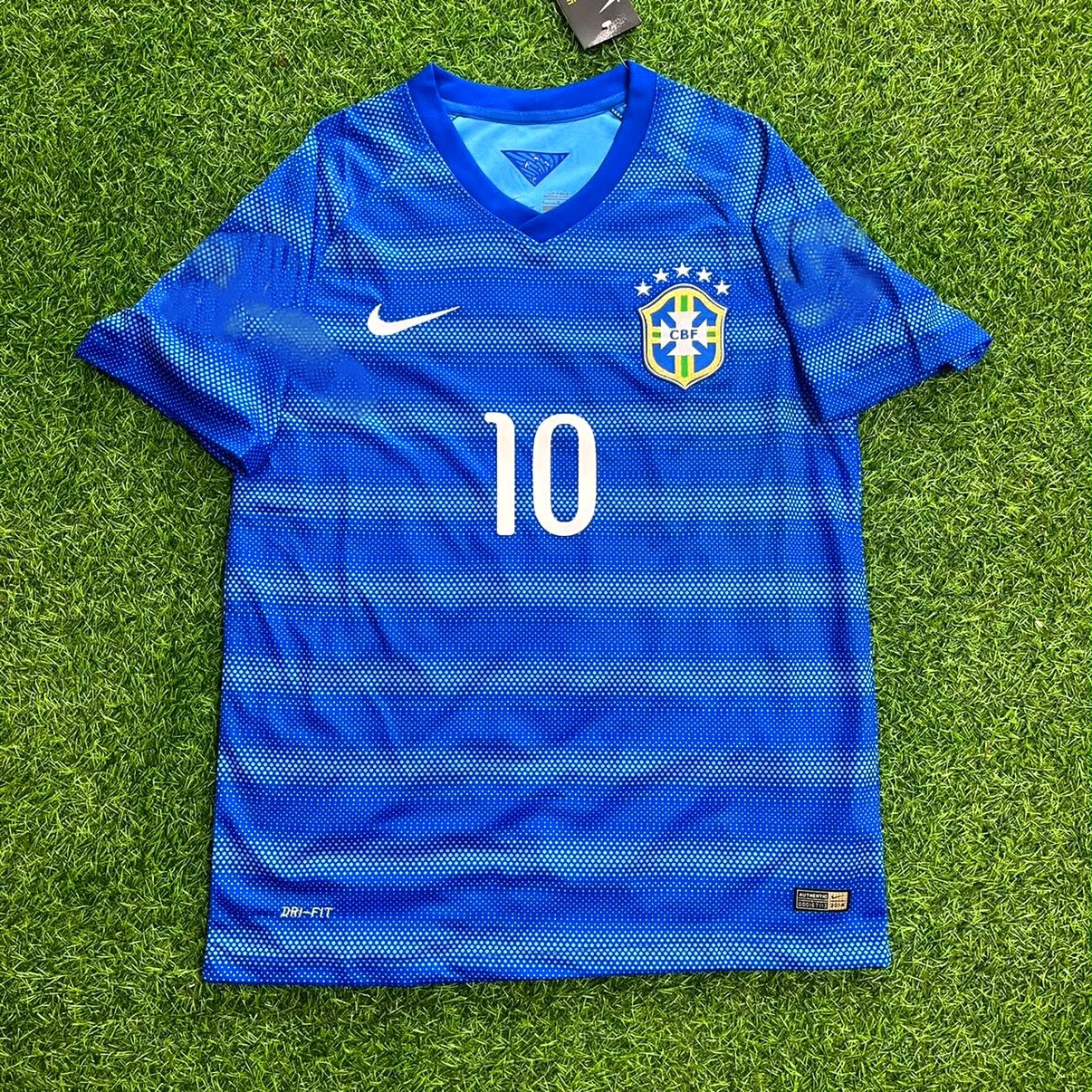 Ronaldinho #10 Brazil  Retro Blue Jersey Trikot