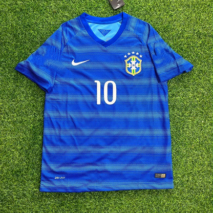 Ronaldinho #10 Brazil  Retro Blue Jersey Trikot