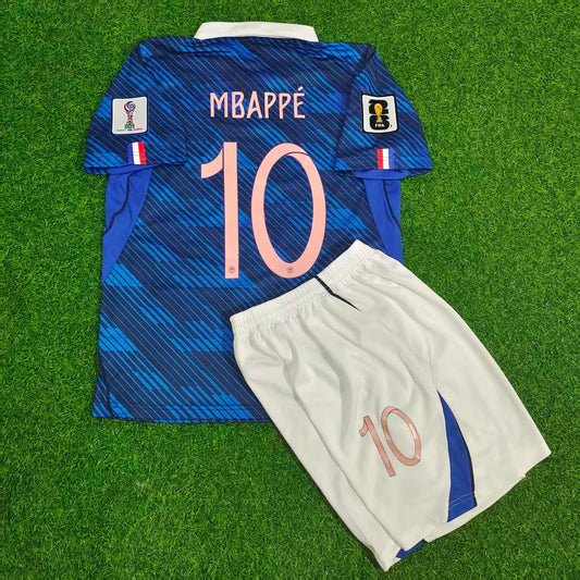 Kylian Mbappé France 2026 World Cup Blue Kids Football Jersey