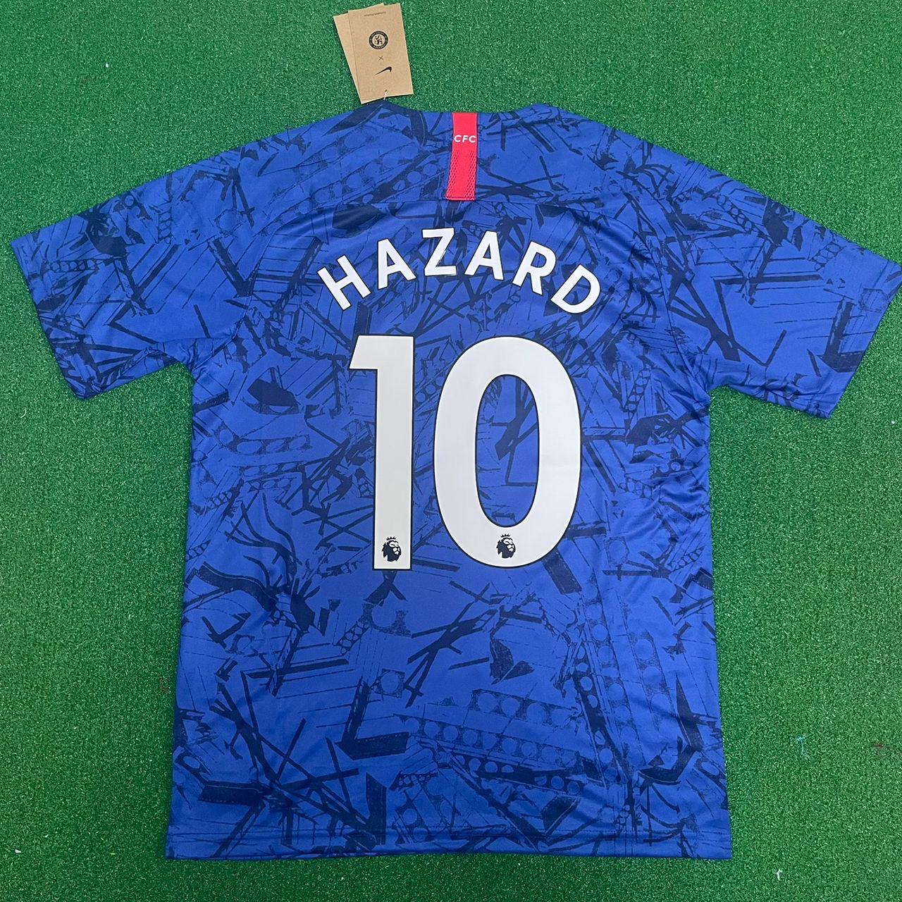 Eden Hazard #10 Chelsea 2019 2020 Blue Retro Kit Jersey Trikot Maglia Maillot Soccer Shirt