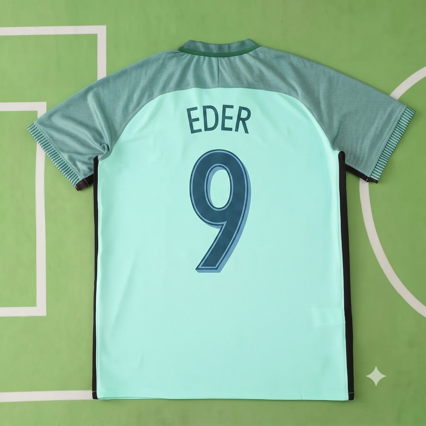 Eder Portugal EURO 2016 Grünes Retro Fußballtrikot