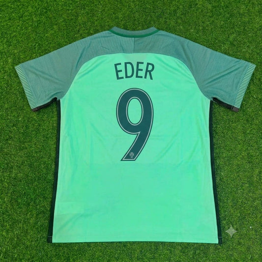 Eder Portugal EURO 2016 Green Retro Football Jersey Trikot Maillot