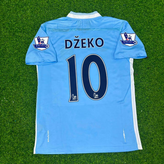 Edin Dzeko 10 Manchester City 2011/12 Home Kit Blue Retro Jersey Trikot Jersey Maillot Soccer Shirt