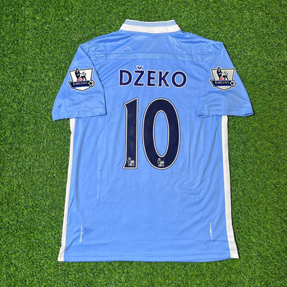 Edin Dzeko 10 Manchester City 2011/12 Heimtrikot, blaues Retro-Trikot, Trikot-Trikot, Fußballtrikot