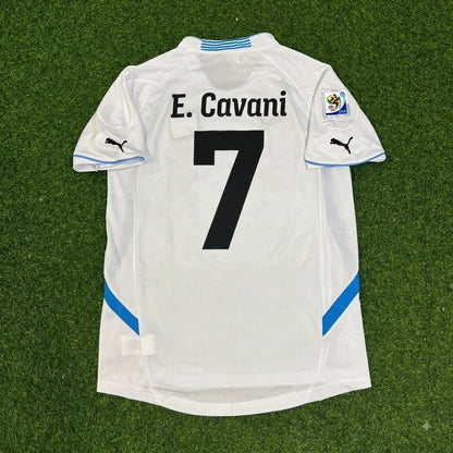 Edinson Cavani Uruguay 2010 World Cup White Retro Football Jersey