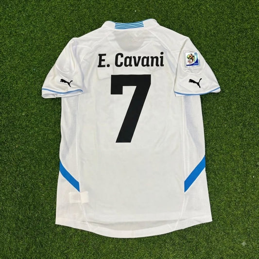 Edinson Cavani Uruguay 2010 World Cup White Retro Football Jersey