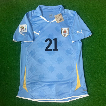 Edinson Cavani Uruguay 2010 South Aftica World Cup Blue Retro Jersey Soccer Shirt