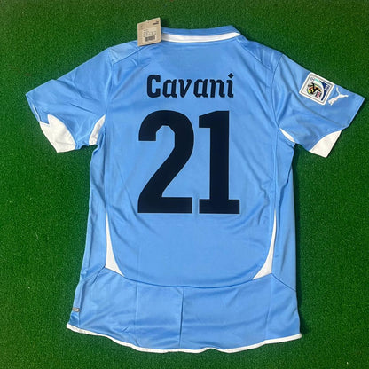 Edinson Cavani Uruguay 2010 South Aftica World Cup Blue Retro Jersey Soccer Shirt