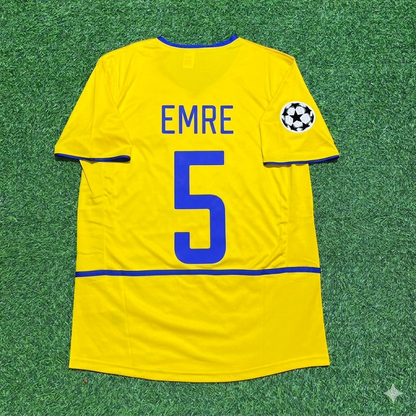 Emre Belözoğlu Inter Milan 2002-2003 Yellow Retro Football Jersey
