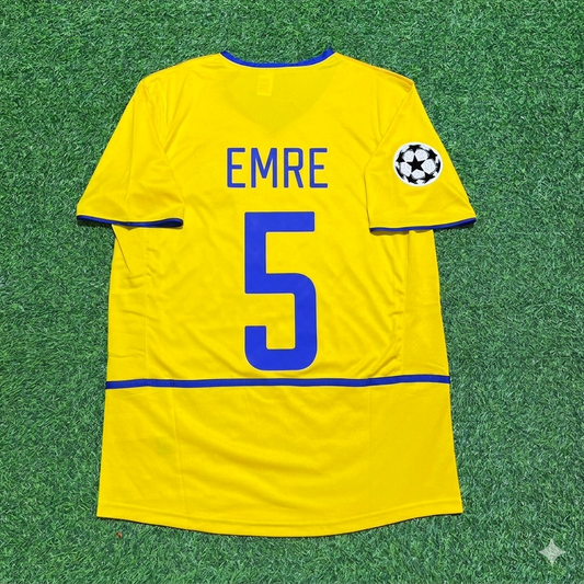 Emre Belözoğlu Inter Milan 2002-2003 Yellow Retro Football Jersey