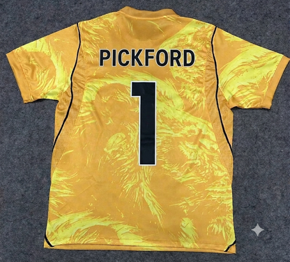 Jordan Pickford England Goalkeeper 2026 World Cup Yellow Football Jersey
