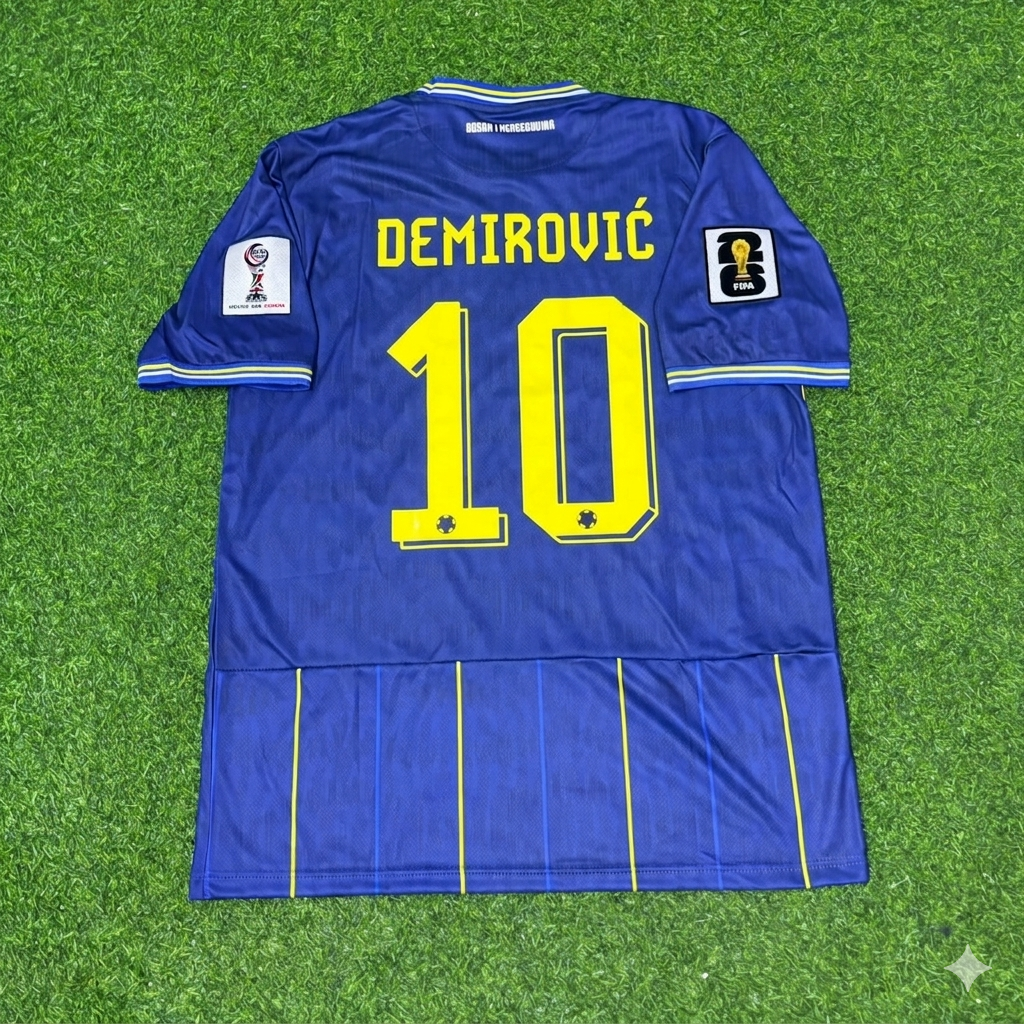 Ermedin Demirovic Bosnia and Herzegovina 2026 World Cup Blue Football Jersey