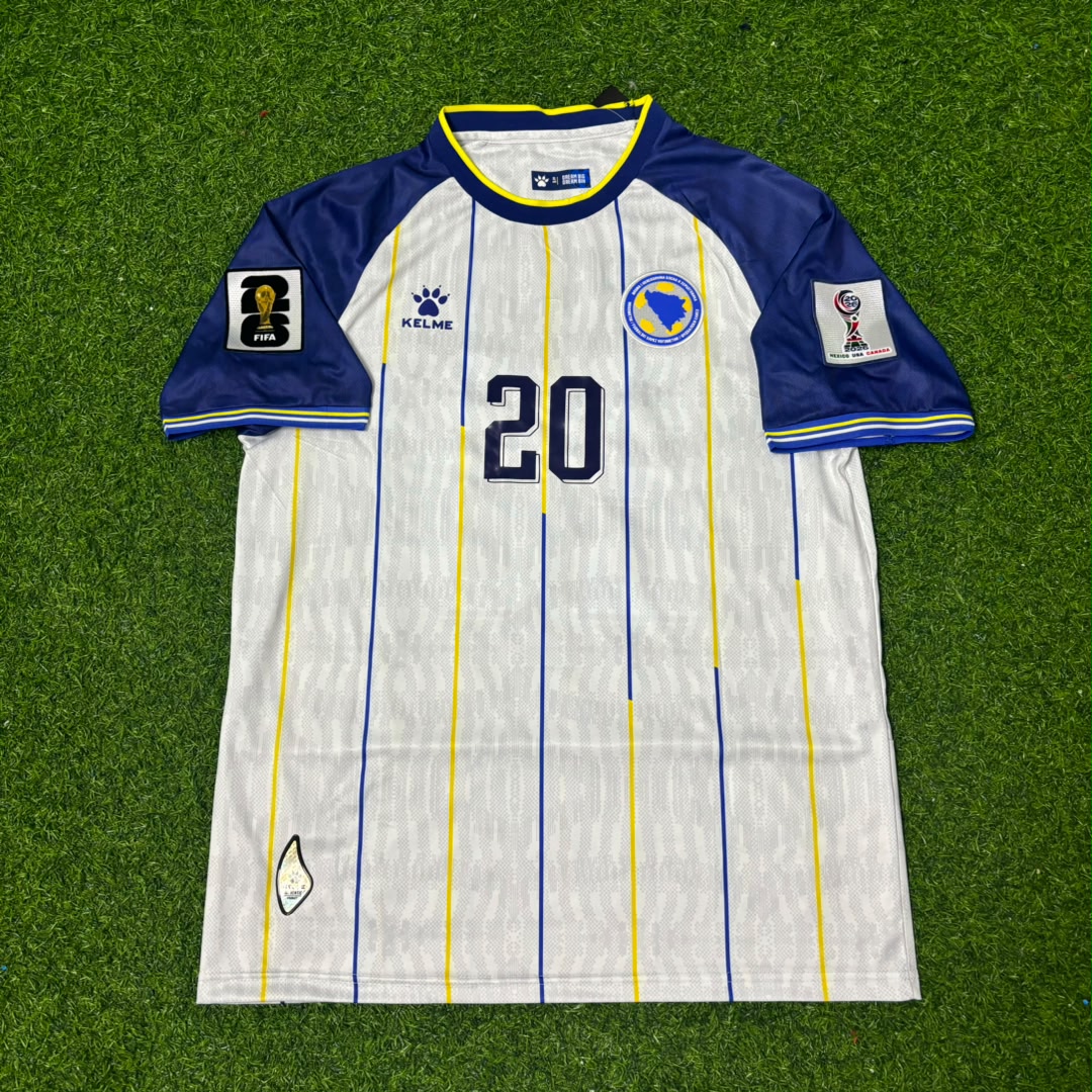 Esmir Bajraktarevic Bosnia and Herzegovina 2026 World Cup Away White Football Jersey