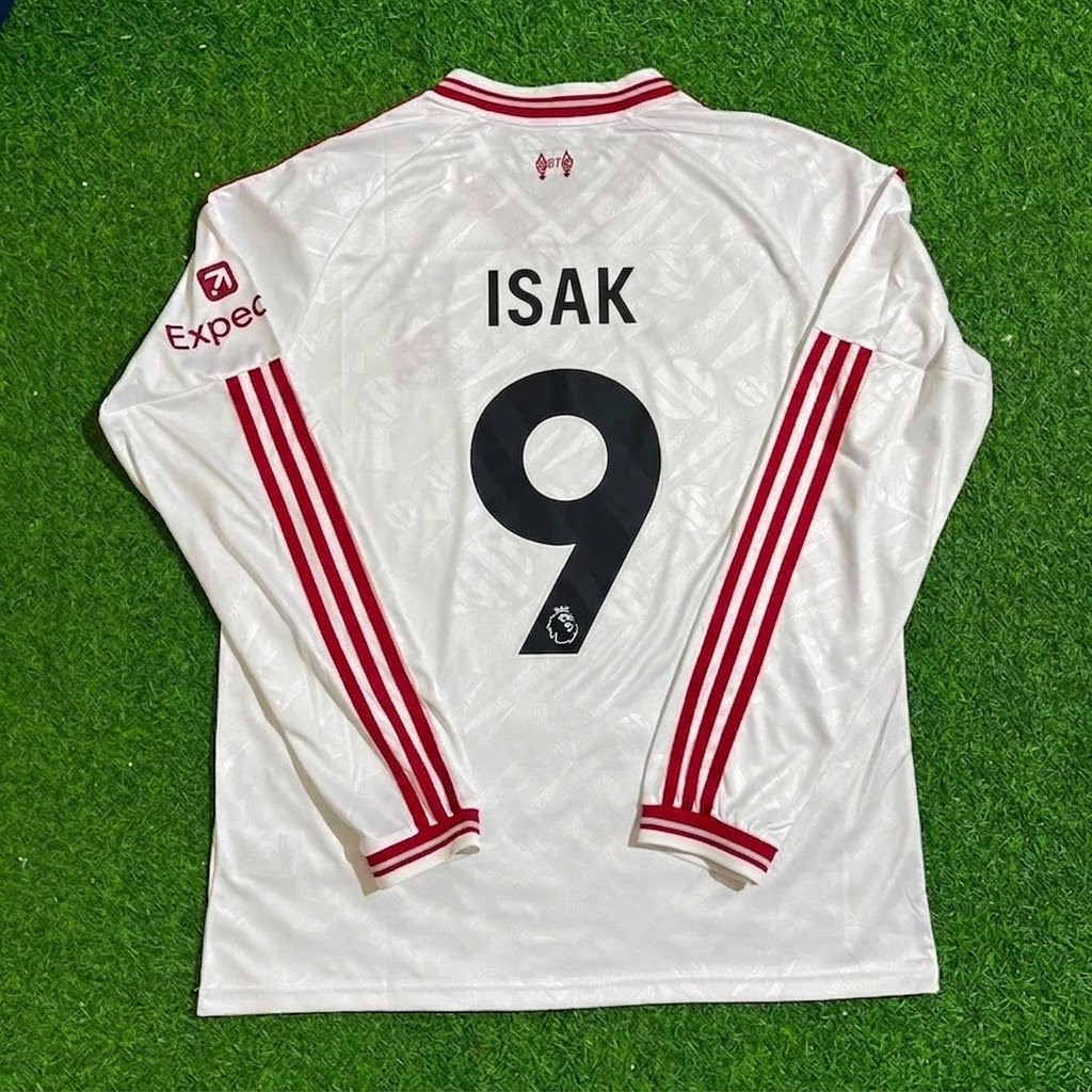 Alexander Isak #9 Liverpool 2027 New Season Long Sleeve Away White Football Jersey Kit