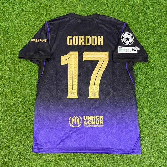 Anthony Gordon #17 Barcelona 2027 Champions League Patch New Season Away Jersey Trikot Maillot Soccer Shirt