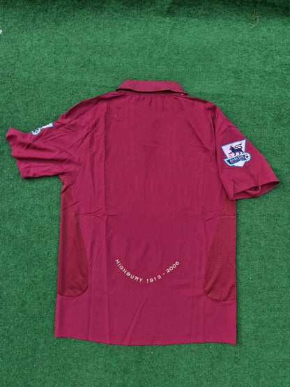 Arsenal 2006 Highbury Burguny Premier League Patch Retro Football Jersey