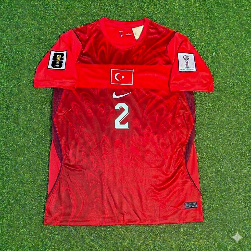 Zeki Çelik #2 Turkey Türkiye- World Cup 2026 - Home Red - Jersey Trikot - Maillot Maglia