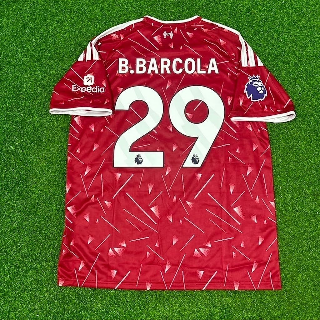 Bradley Barcola #29 Liverpool New Season 2027 Red  Home Football Jersey Kit