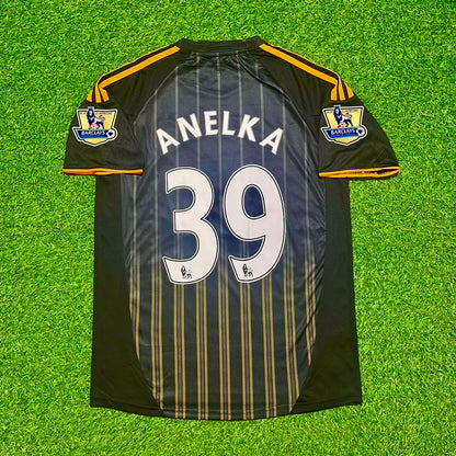 Nicolas Anelka #39 Chelsea 2010 2011 Away Retro Black Orange Football Jersey