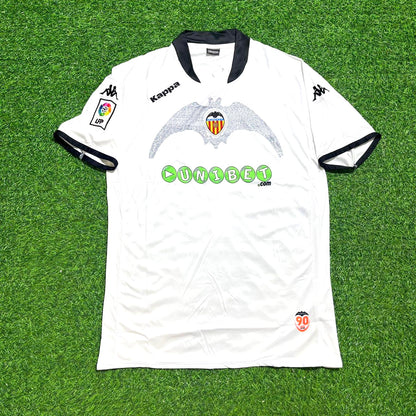 Daniel Parejo #10 Valencia White Retro Football Jersey