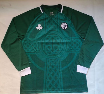 Ireland Retro Green Long Sleeve Football Jersey Trikot Maillot