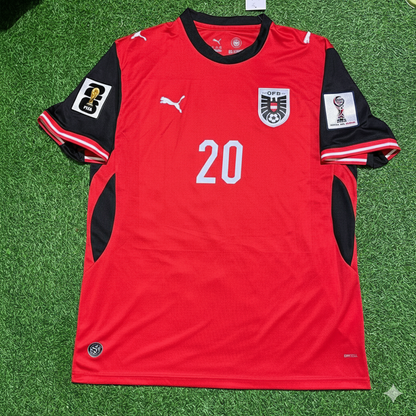 Konrad Laimer 20- Austria 2026 World Cup Kit Jersey Trikot Maillot