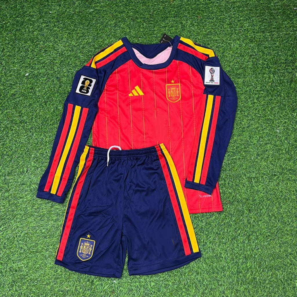 Mikel Oyarzabal Spain 2026 World Cup Kids Home Long Sleeve Football Jersey